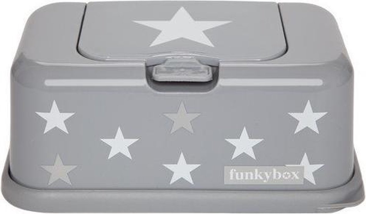 dozijn Abnormaal verbrand Funkybox - Billendoekjes Doosje - Grijs met wit/zilveren sterren | bol.com