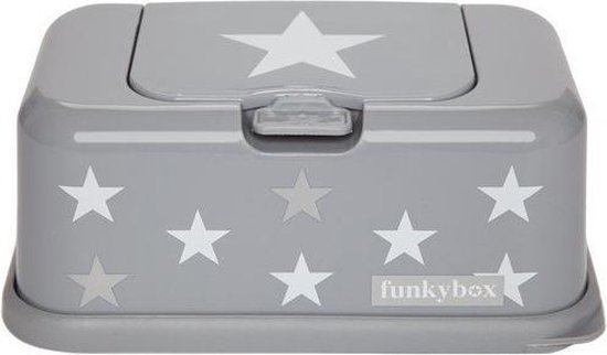 marketing Verwisselbaar dilemma Funkybox - Billendoekjes Doosje - Grijs met wit/zilveren sterren | bol.com