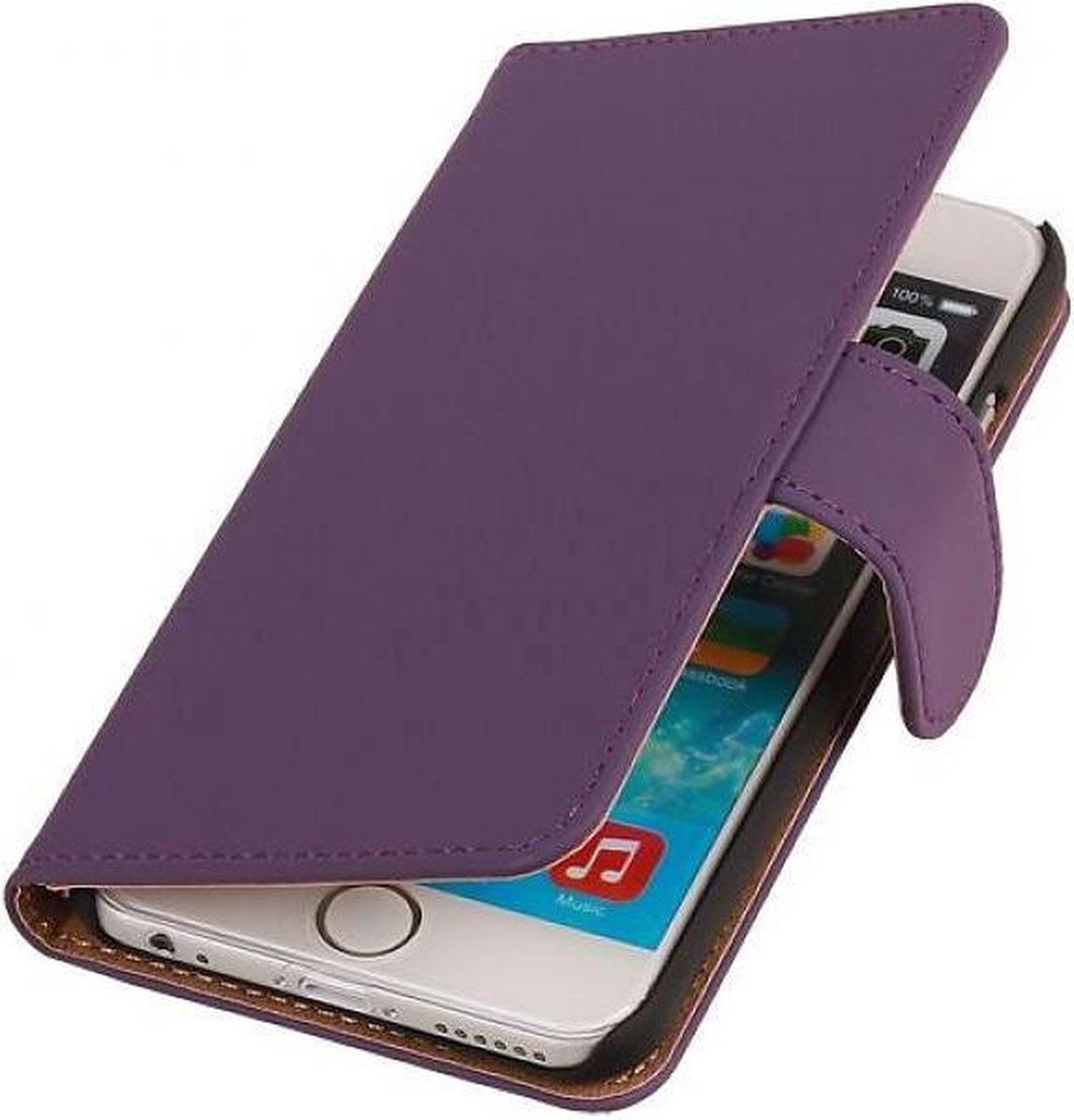Effen Bookstyle Geschikt voor voor iPhone 6 Plus Paars