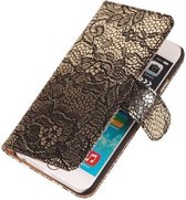 Bloem Bookstyle Hoesje - Wallet Case Telefoonhoesjes - Geschikt voor iPhone 6 Plus Zwart