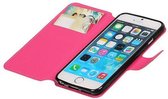 Mobieletelefoonhoesje.nl - iPhone 6 / 6s Hoesje Cross Pattern TPU Bookstyle Roze