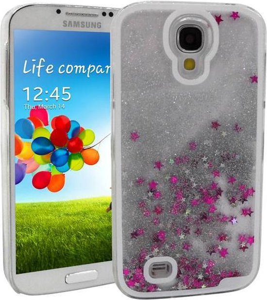 les Allemaal zebra iParts4u Samsung Galaxy S4 Bewegend Glitter Cover Zilver Roze Sterretjes |  bol.com