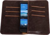Mocca Pull-up Medium Pu portemonnee wallet voor HTC Desire X