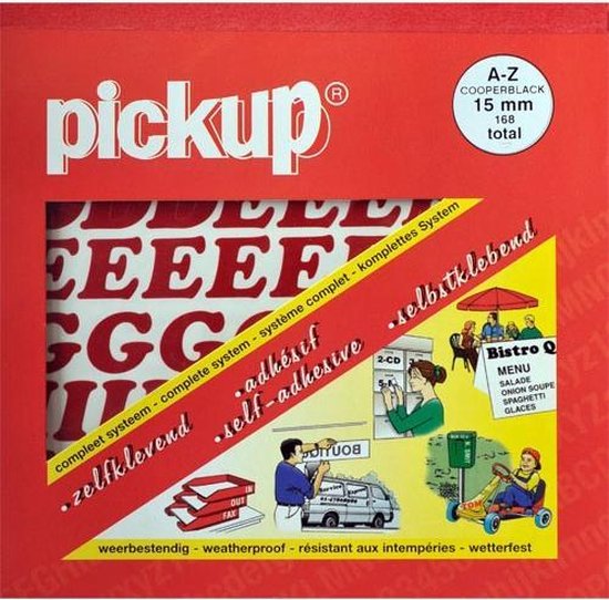 Definitie Installeren Intrekking Pickup plakletters boekje CooperBlack wit - 15 mm | bol.com