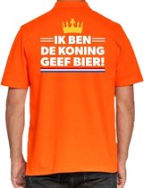 Koningsdag poloshirt / polo t-shirt Geef Bier oranje heren - Koningsdag kleding/ shirts S
