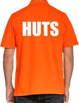 Koningsdag poloshirt / polo t-shirt HUTS oranje heren - Koningsdag kleding/ shirts S