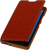 Bestcases Bruin TPU Booktype Motief Hoesje Huawei Honor 3C