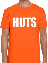Huts fun tekst shirt - T-shirt Huts voor heren - Oranje kleding L