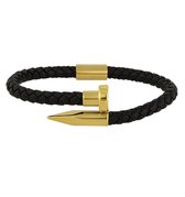 Leren Armband Modern Goudkleur 22,5 cm