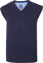 Redmond heren spencer katoen - V-hals - marine blauw - Maat: L