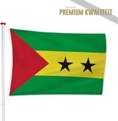 Santomese Vlag Sao Tomé en Principe 100x150cm - Kwaliteitsvlag - Geschikt voor buiten