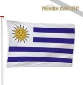 Uruguayaanse Vlag Uruguay 150x225cm - Kwaliteitsvlag - Geschikt voor buiten