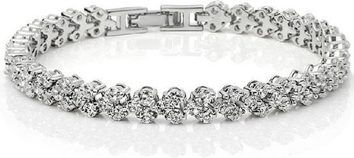 Fashion Favorite Crystal Brilliant Armband - Kristal Dames - Verzilverd - 18 cm