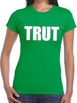 Trut tekst t-shirt groen dames XL