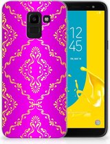 Geschikt voor Samsung Galaxy J6 2018 Uniek TPU Hoesje Barok Roze