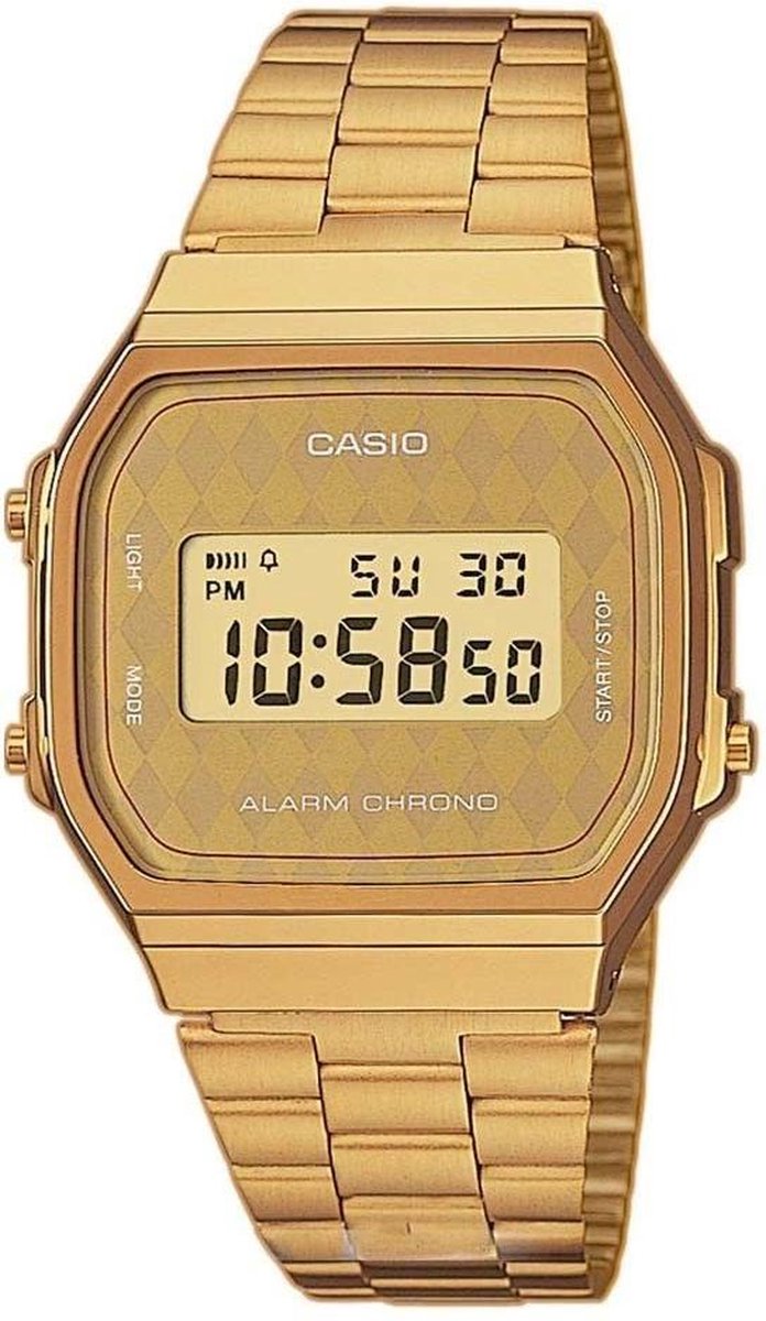 Casio A168WG-9BWEF horloge dames en heren - goud - kunststof