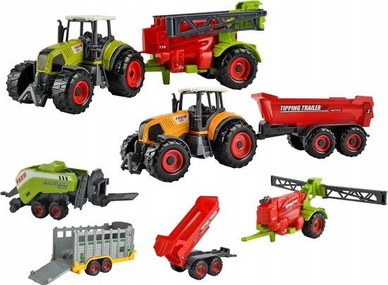 Regenjas monster Onderscheiden XL Tractor Met Aanhanger Speelset - Landbouw Boerderij Voertuigen Speel  Traktor Set | bol.com