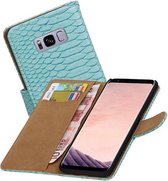 Mobieletelefoonhoesje.nl - Samsung Galaxy S8 Plus Hoesje Slang Bookstyle Turquoise