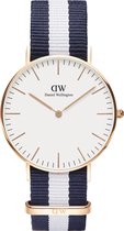 Daniel Wellington Classic Glasgow DW00100031  - Horloge - NATO - Blauw/Wit - Ø 36mm