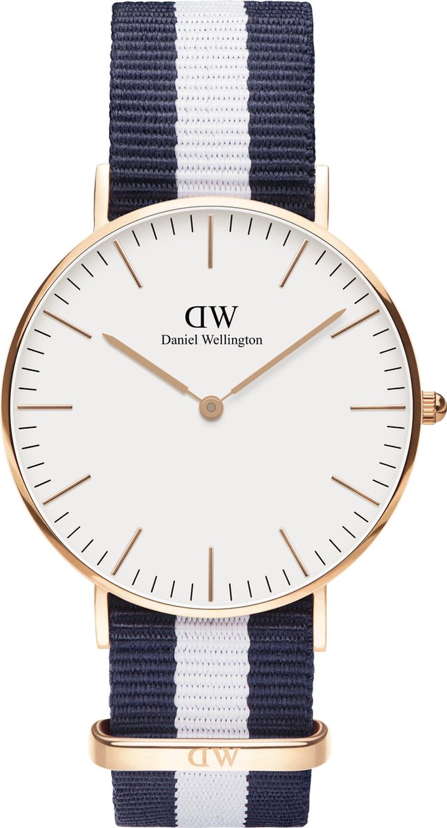 Daniel Wellington Classic Glasgow DW00100031 - Horloge - NATO - Blauw-Wit - Ø 36mm