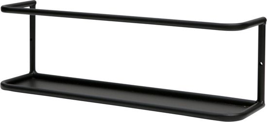 Woood wandplank Myrthe 40cm zwart metaal | bol.com