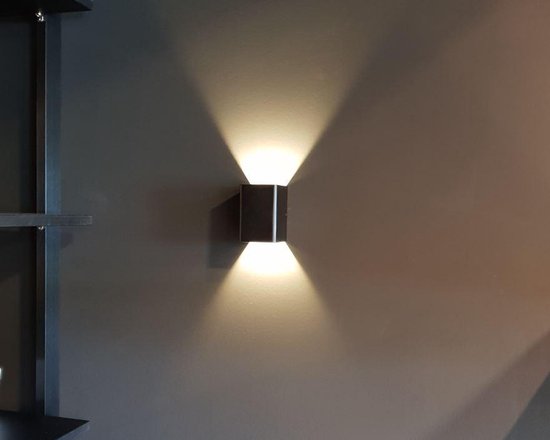 Planeet Onderdrukken bouw LED lampen | wandspot 2-zijdig sfeerlicht |3W 3000K dimbaar | 7 x 10cm  zwart gelakt | bol.com