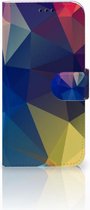 Geschikt voor Samsung Galaxy A5 2017 Bookcase Hoesje Polygon Dark