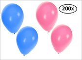 Ballonnen helium 200x lichtblauw en roze