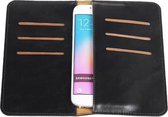 Zwart Pull-up Medium Pu portemonnee wallet voor Samsung Galaxy S4