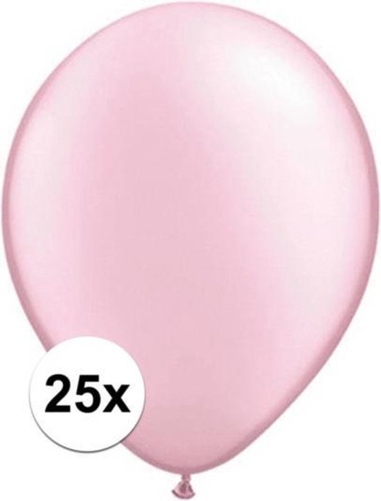 Qualatex ballonnen parel roze 25 stuks