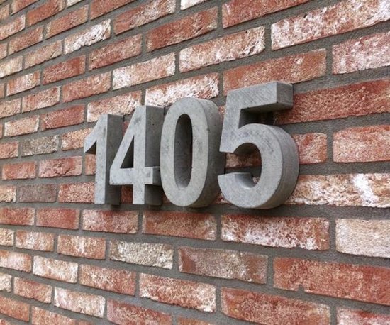 leven Verknald probleem betonnen huisnummer 8, nummer acht van beton | bol.com