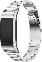 KELERINO. Metalen bandje voor Fitbit Charge 2 - Schakel - Zilver