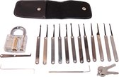 Phonaddon Lock Pick Set 19 pièces Transparent Lock 12 pics et couvercle