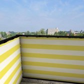 Balkonscherm gestreept geel - BalkonschermenGestreept - Vinyl - 100x250cm Dubbelzijdig