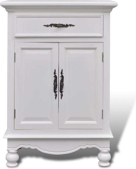 ontvangen Internationale Nieuwe betekenis Vintage kastje - 2 deurtjes en 1 lade - wit - hout - 53x30x75,5 | bol.com