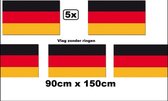 5x Vlag Duitsland zonder ringen 90 x 150 cm