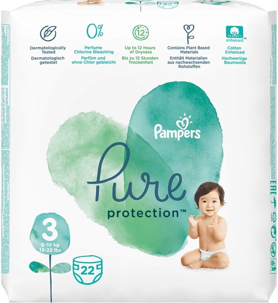 Pampers Pure Protection Maat 3 22 luiers | bol.com