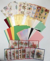 Groot Knutselpakket - Stickervellen, Enveloppen, Lux Karton, Afbeelding vellen, Papier, Decor Vloei - Voor kaarten maken, Scrapbooking en andere creatieve objecten.