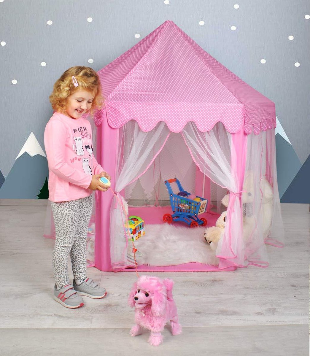 Tente de jeu pour enfants XL - Play Castle - Tente de jeu Princess - Rose 