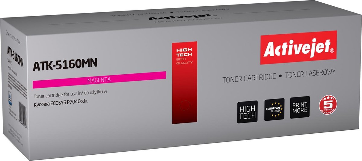 ActiveJet ATK-5160MN toner voor Kyocera-printer; Kyocera TK-5160M vervanging; Opperste; 12000 pagina's; magenta.