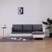 Bankstel 3-zits Kunstleer Wit (Incl FLEECE deken) - Loungebank - Woonkamer bank - Sofa - Driezitsbank - Zitbank