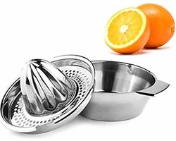 Citrus pers RVS - Handpers roestvrijstaal voor citroen, limoen, sinaasappel etc
