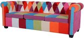 Bankstel 3-zits Stof Meerkleuren (Incl FLEECE deken) - Loungebank - Woonkamer bank - Sofa - Driezitsbank - Zitbank