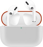 KELERINO. Siliconen Case geschikt voor Apple AirPods Pro - Hoesje - Wit / Rood