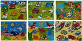 set van 6 houten puzzels - kinderpuzzels - puzzel 7 tot 10 stukjes en 20 x 30 cm per puzzel