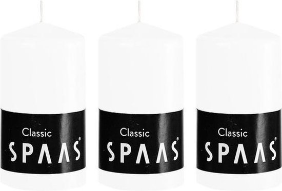 3x Witte cilinderkaarsen/stompkaarsen 6 x 10 cm 25 branduren - Geurloze kaarsen - Woondecoraties