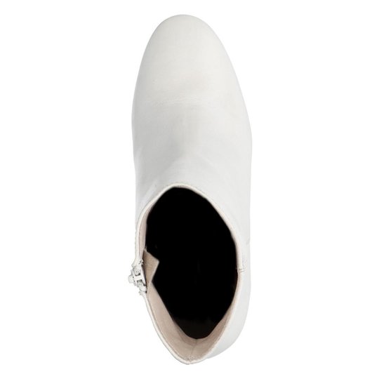 | Manfield Dames Witte enkellaarsjes met hak | Manfield Dames Witte enkellaarsjes met hak