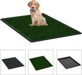 Honden Toilet Kunstgras met Bak (INCL Hondentouw) 76x51x3 cm - HuisdierenToilet - Zindelijkheidstraining - Vervanger training pads