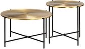 Tafelset met messing bedekt MDF 2-delig (incl. vloerviltjes)