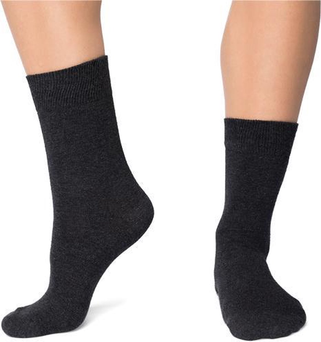 3 Paar Dames sokken extra zacht katoen Donkergrijs Maat 39-42